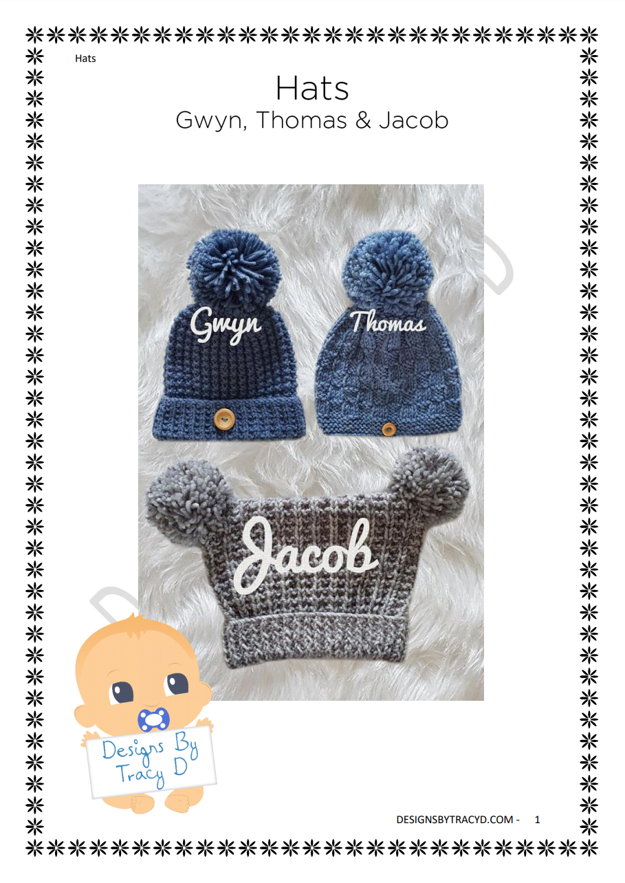 18. Baby Hats - Download - Designs By Tracy D